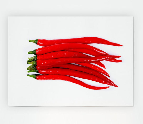 Fire Red Peppers Print Poster Wall Art