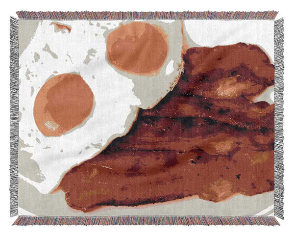 Eggs And Bacon Woven Blanket