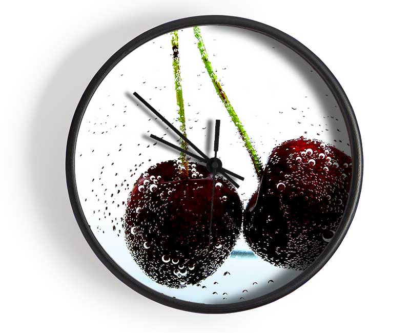 Twin Cherry Fizz Clock - Wallart-Direct UK