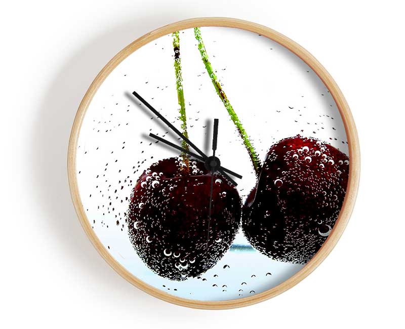 Twin Cherry Fizz Clock - Wallart-Direct UK