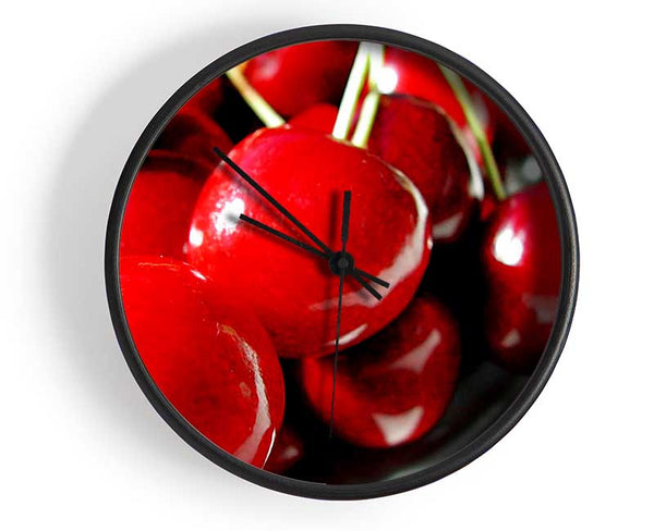 Red Cherry Treat Clock - Wallart-Direct UK