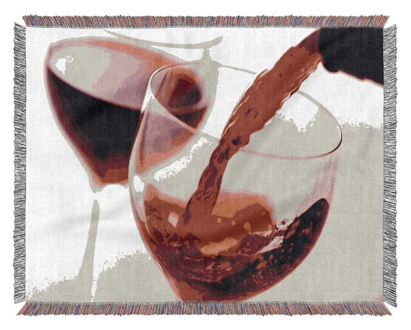 Red Wine For Two Woven Blanket