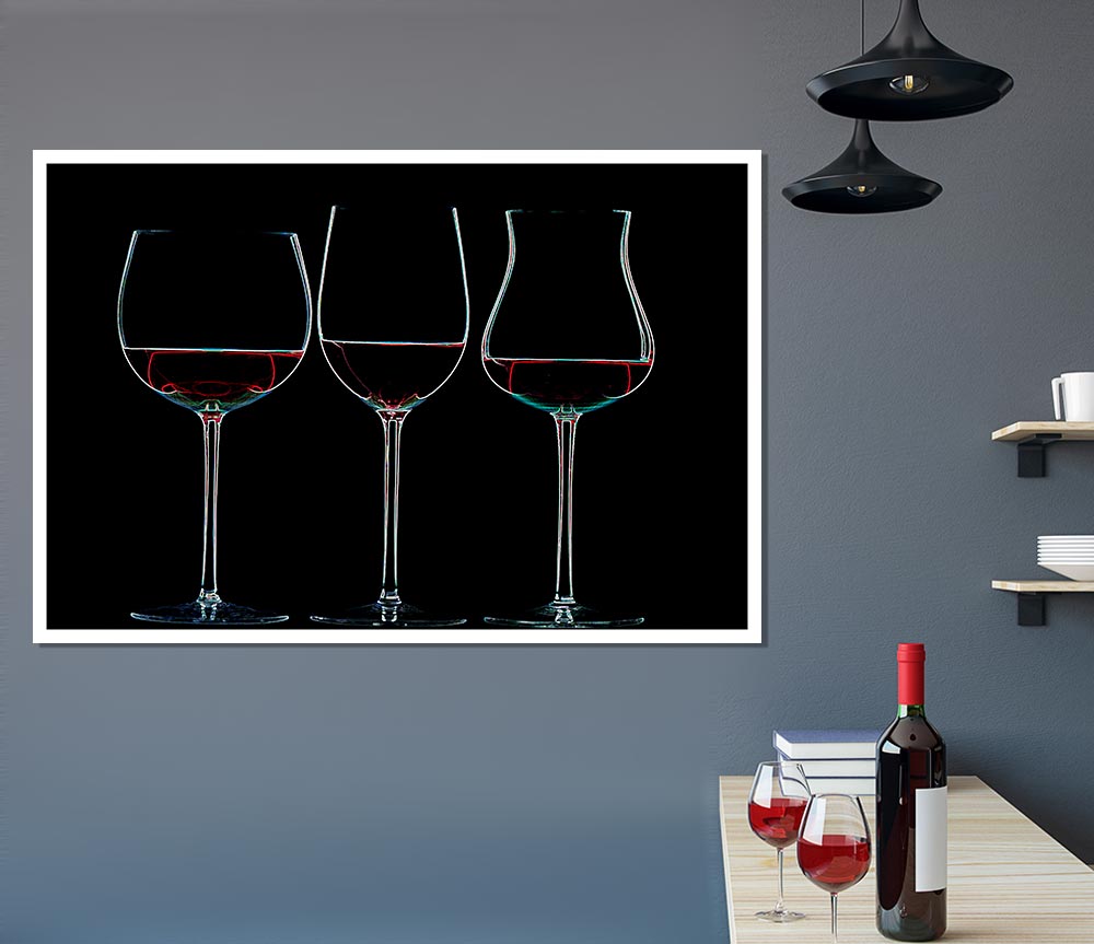 Wine Glass Print Poster Wall Art