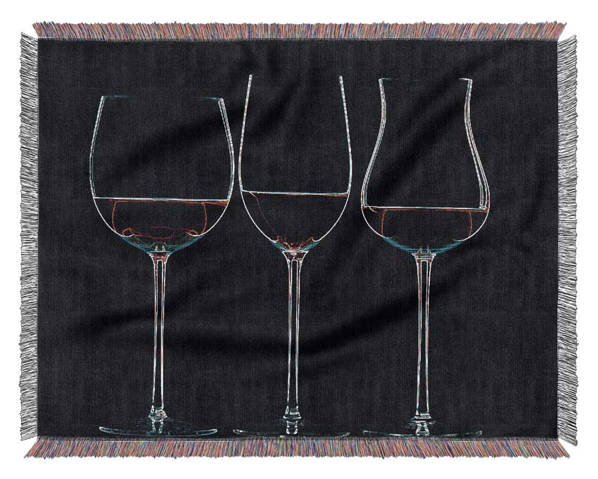 Wine Glass Woven Blanket