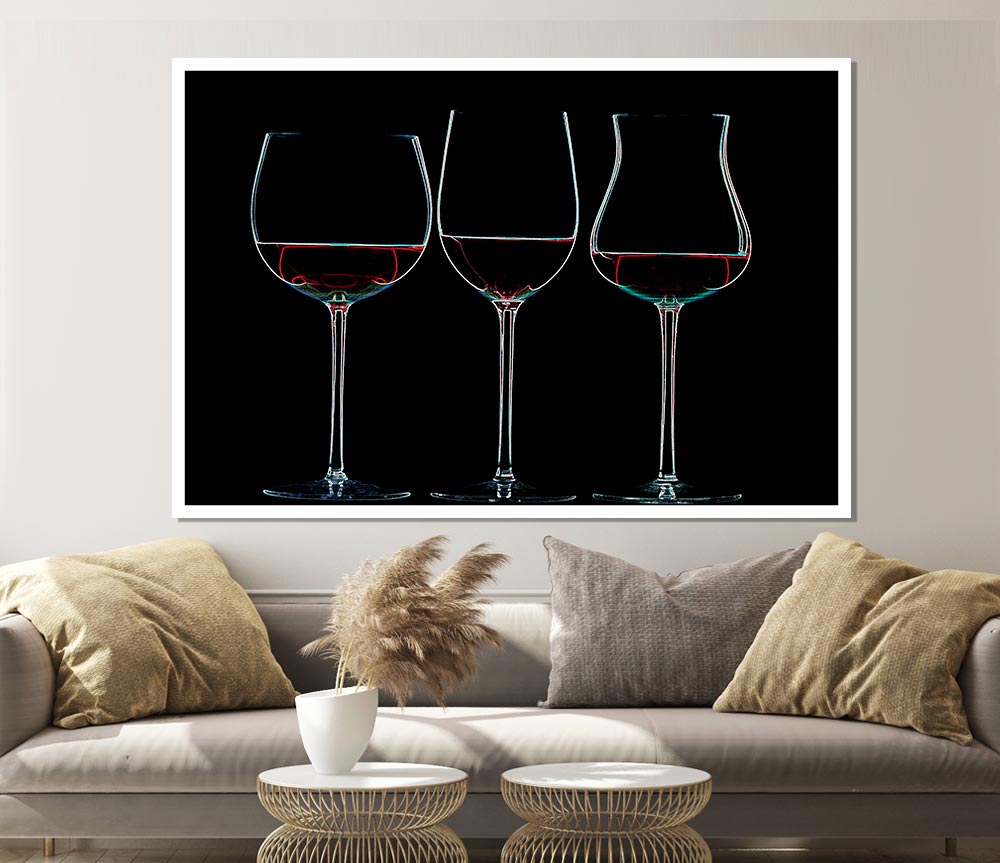 Wine Glass Print Poster Wall Art