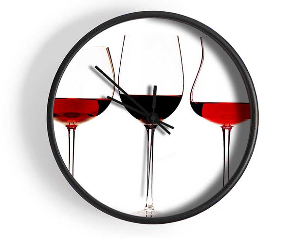 Red Wine Glasses Clock - Wallart-Direct UK