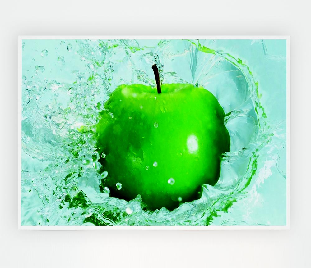 Apple Splash Print Poster Wall Art