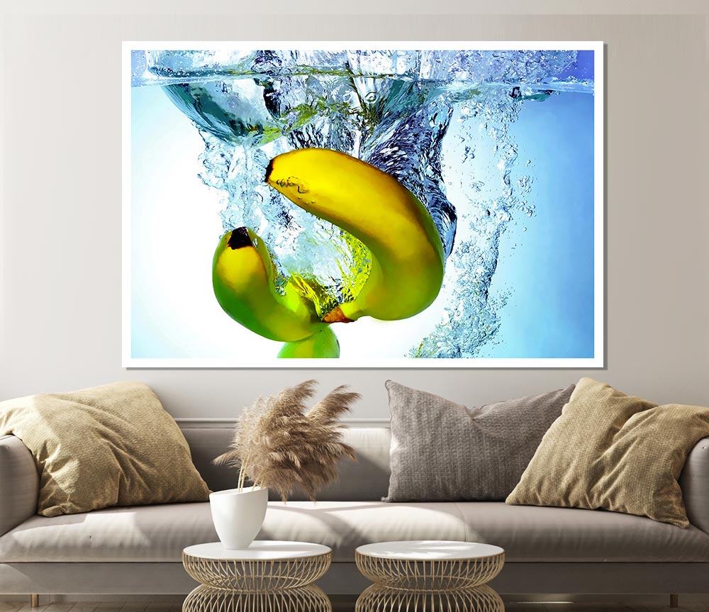 Banana Splash Print Poster Wall Art