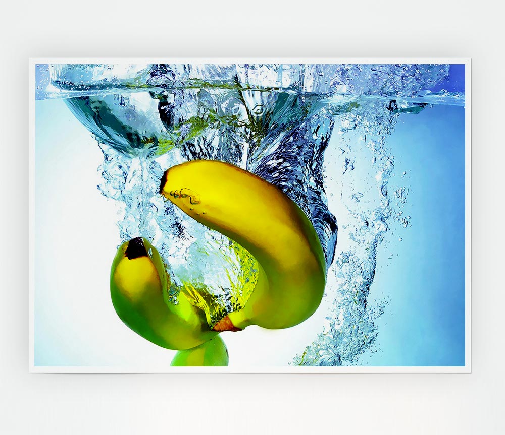 Banana Splash Print Poster Wall Art