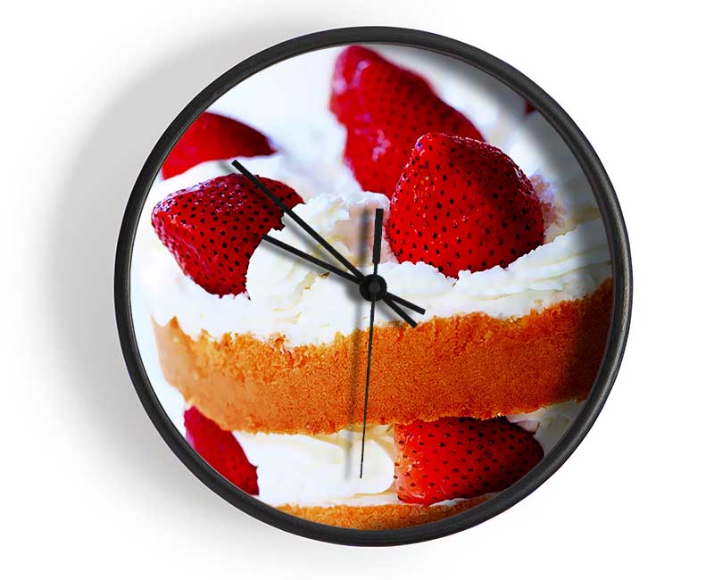 Strawberry Cream Cake Clock - Wallart-Direct UK