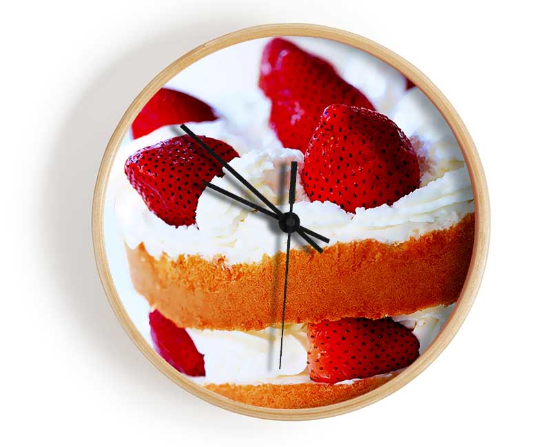 Strawberry Cream Cake Clock - Wallart-Direct UK