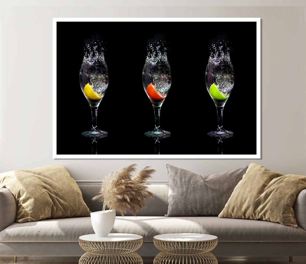 Fruit Cocktail Slash Print Poster Wall Art