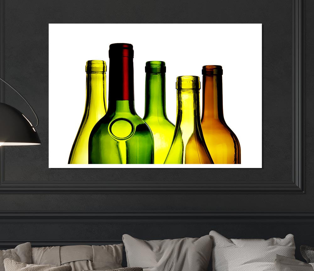 Wine Bottle Galour Print Poster Wall Art