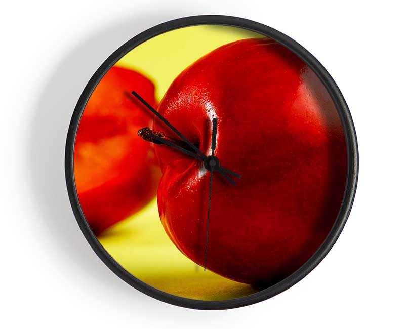 Stunning Red Peach Clock - Wallart-Direct UK