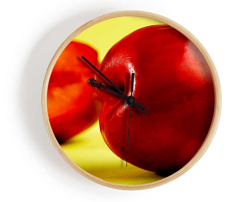 Stunning Red Peach Clock - Wallart-Direct UK