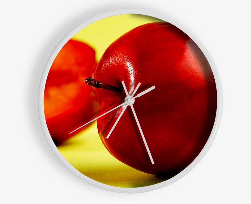 Stunning Red Peach Clock - Wallart-Direct UK