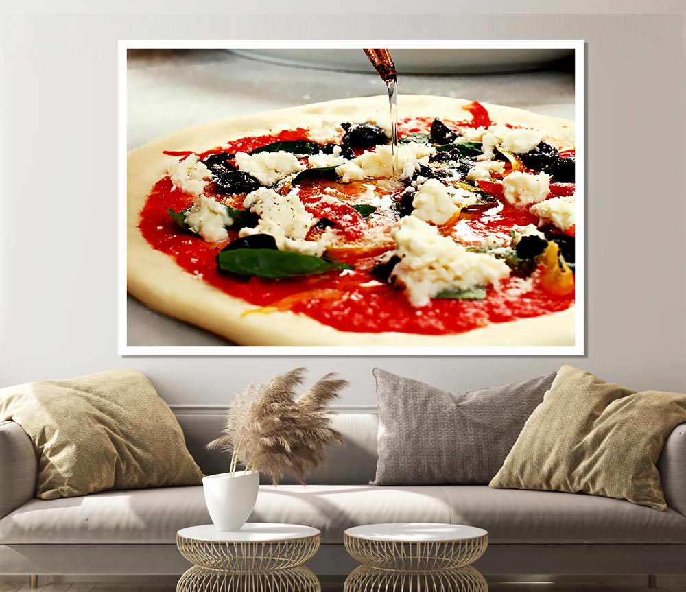 Italian Pizza Print Poster Wall Art