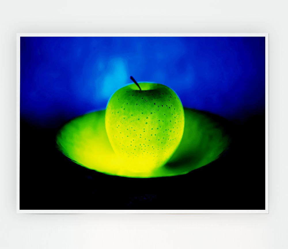 Green Apple Glow Print Poster Wall Art