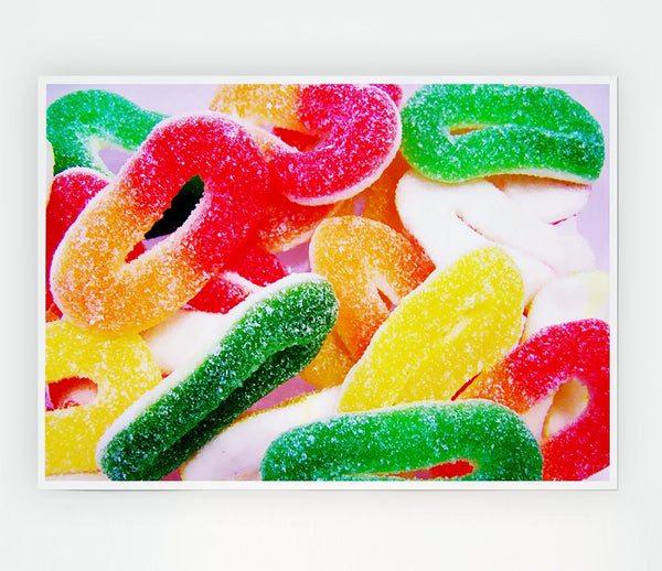 Fizzy Sweets Print Poster Wall Art