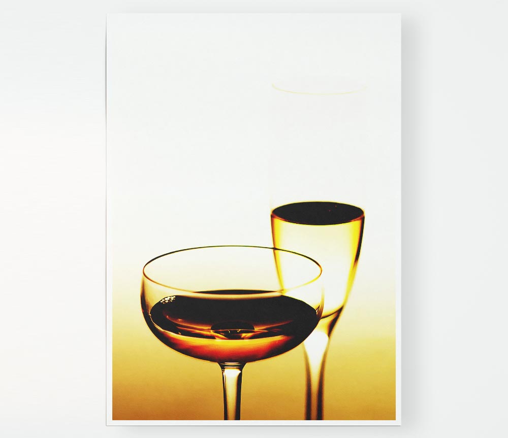 Wine Or Champagne Print Poster Wall Art