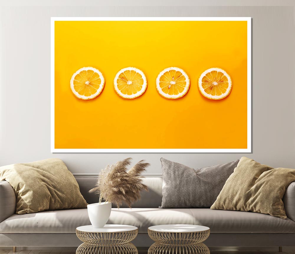 Lemon Slices Print Poster Wall Art