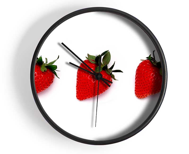 Trio Of Strawberrys Clock - Wallart-Direct UK