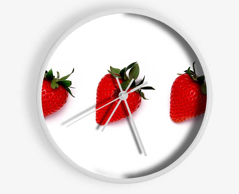 Trio Of Strawberrys Clock - Wallart-Direct UK