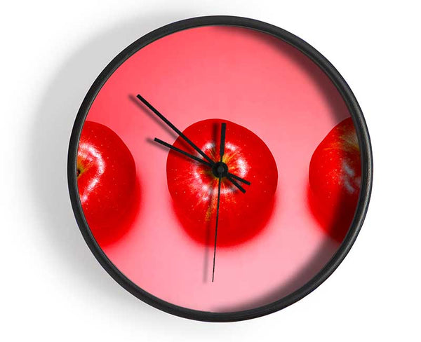 Red Apple Trio Clock - Wallart-Direct UK