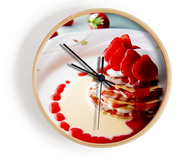 Strawberry Pancakes Clock - Wallart-Direct UK