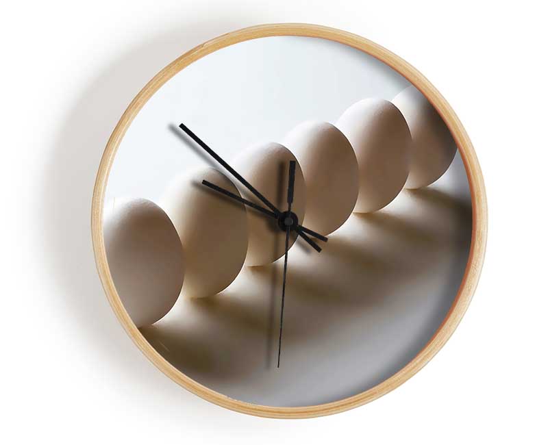 White Eggs Marching Clock - Wallart-Direct UK