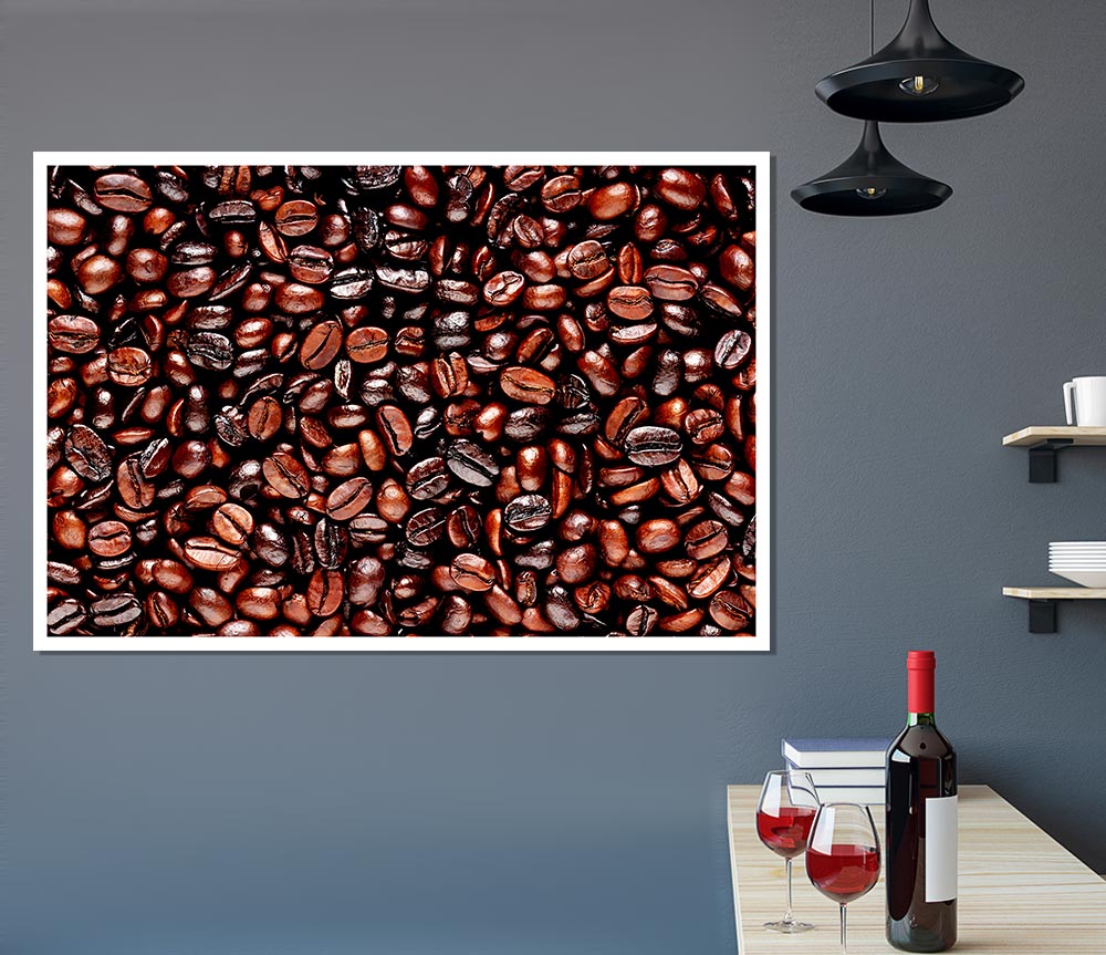 Just Coffee Beans Print Poster Wall Art