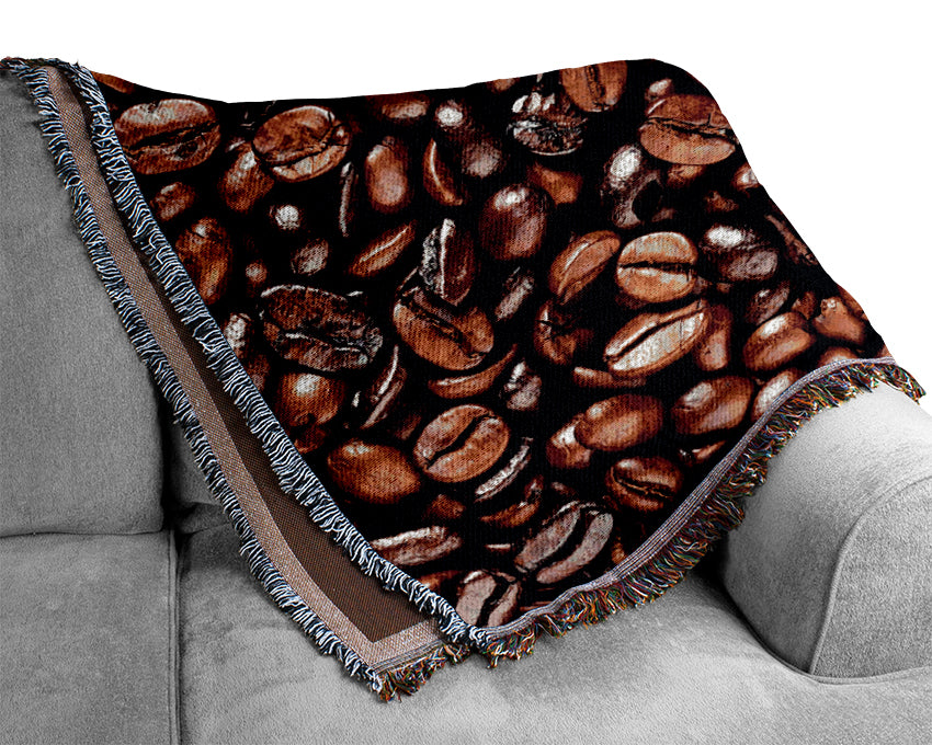 Just Coffee Beans Woven Blanket
