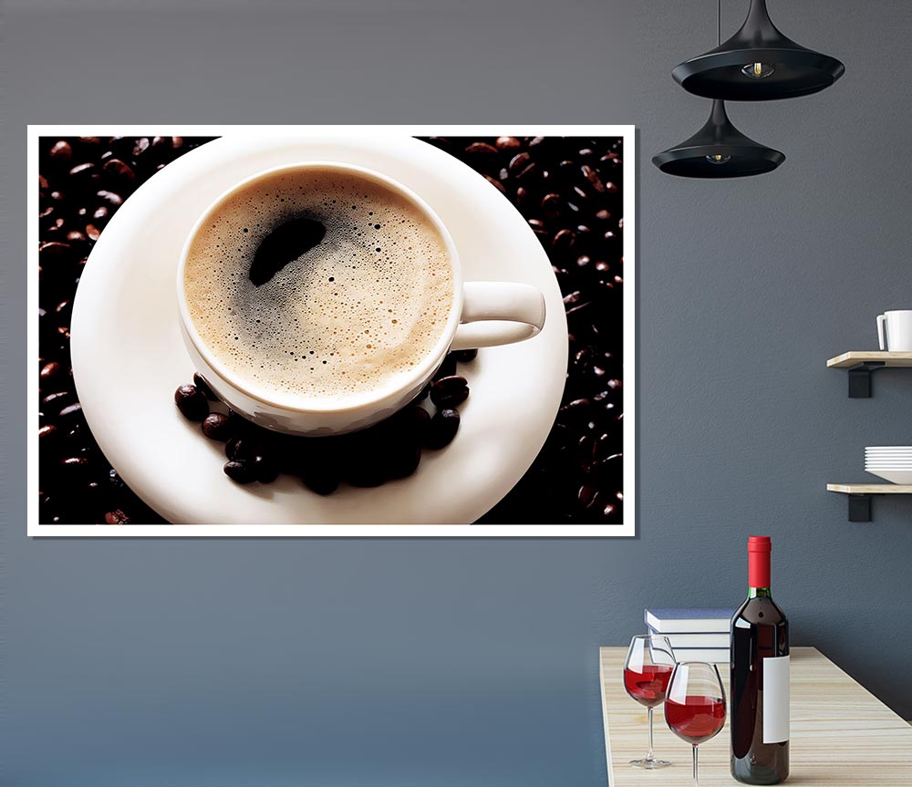 Black Coffee Froth Print Poster Wall Art