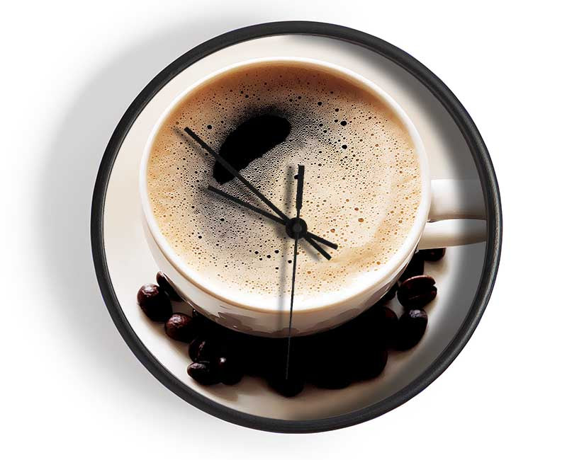 Black Coffee Froth Clock - Wallart-Direct UK
