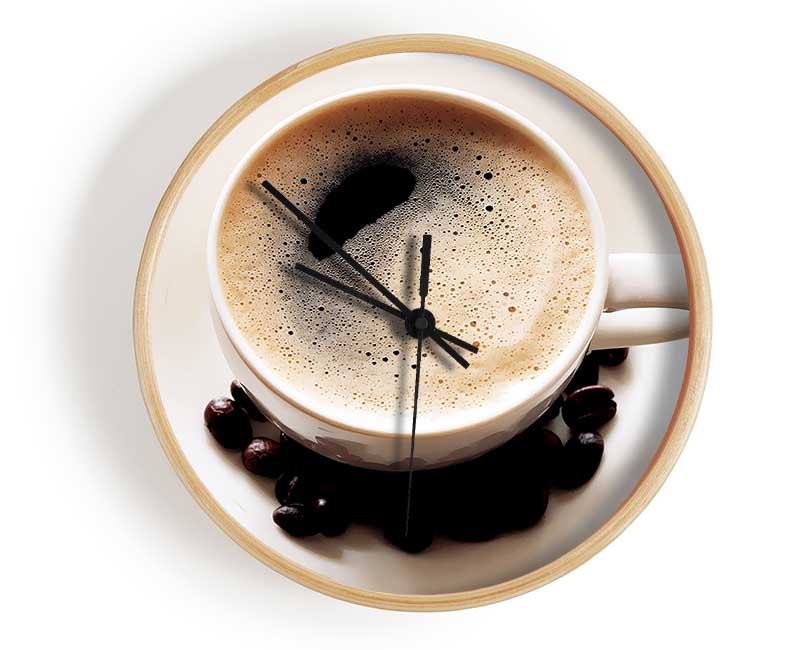 Black Coffee Froth Clock - Wallart-Direct UK