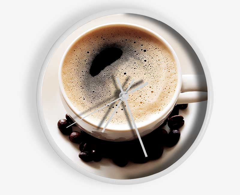 Black Coffee Froth Clock - Wallart-Direct UK