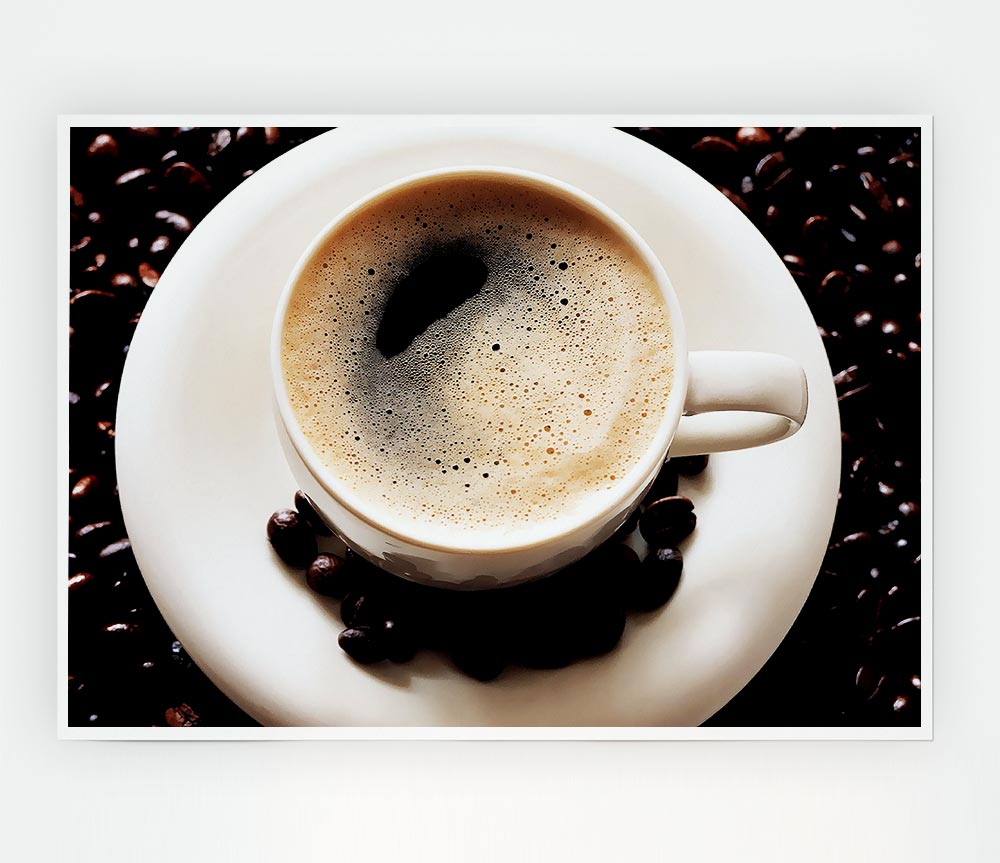 Black Coffee Froth Print Poster Wall Art