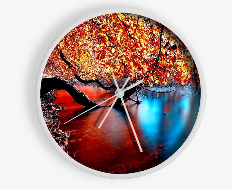 Tree Branches Over The Lake Clock - Wallart-Direct UK