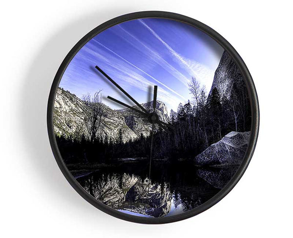 Mountain Lake Reflections Clock - Wallart-Direct UK