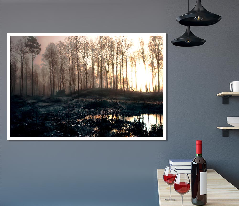 Early Morning Swamp Print Poster Wall Art