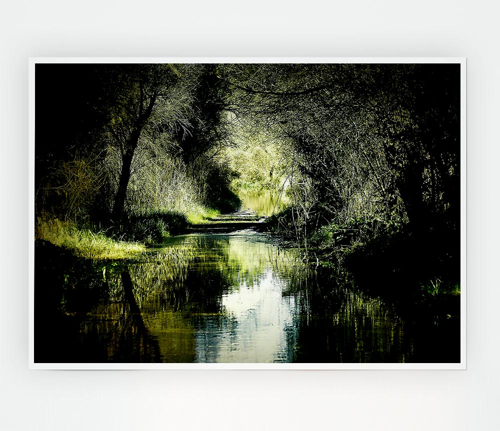 Forest Waterway Print Poster Wall Art