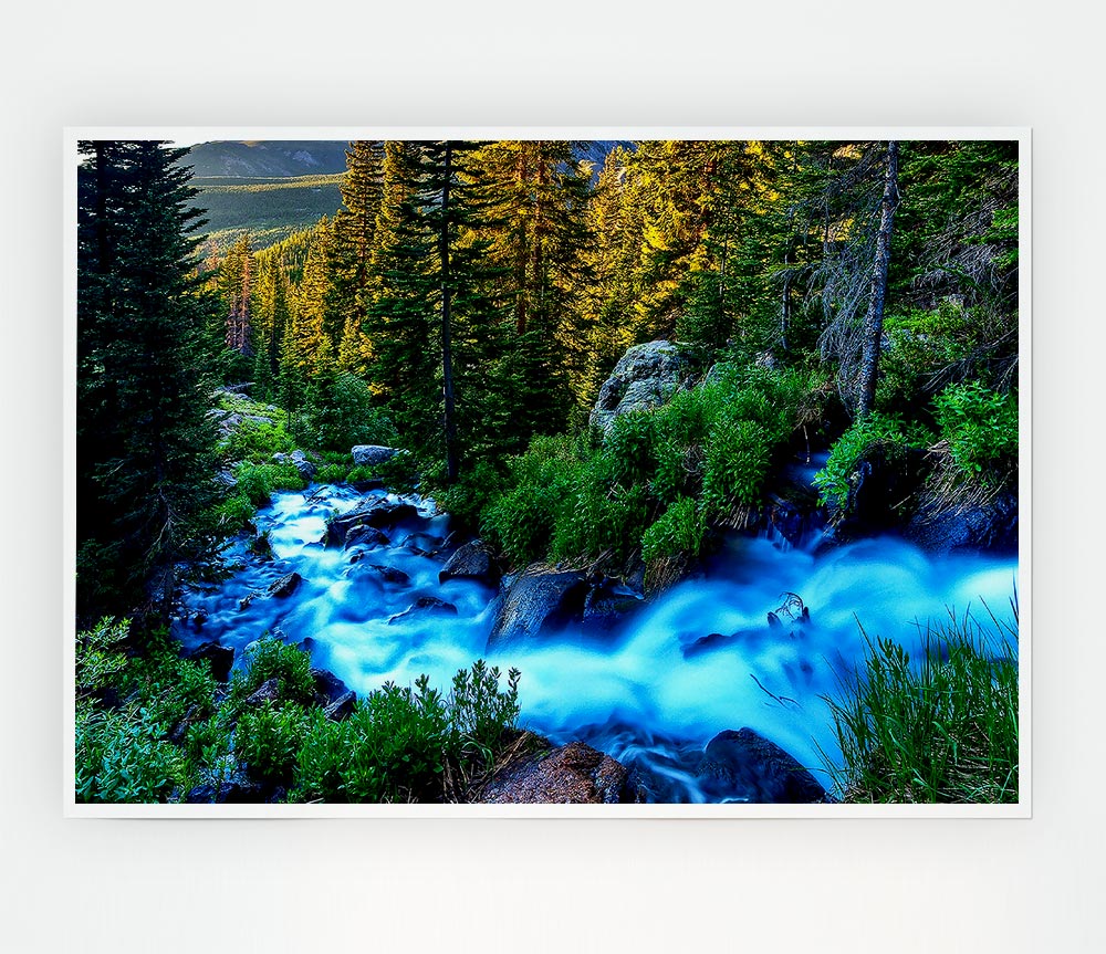 The Movement Of The Mountain Lake Print Poster Wall Art