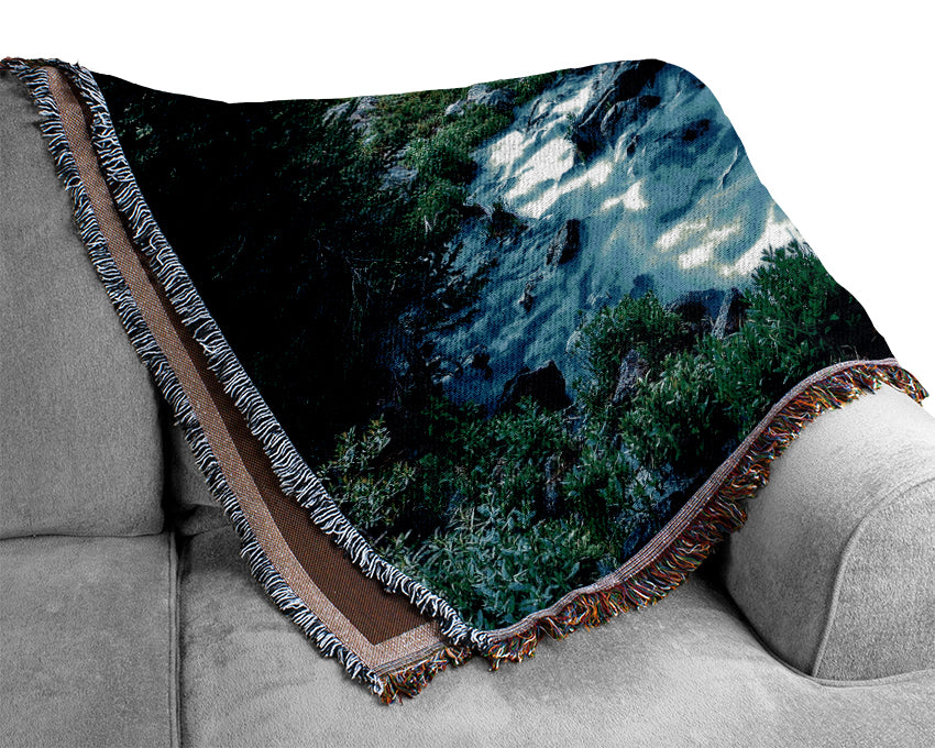 The Movement Of The Mountain Lake Woven Blanket