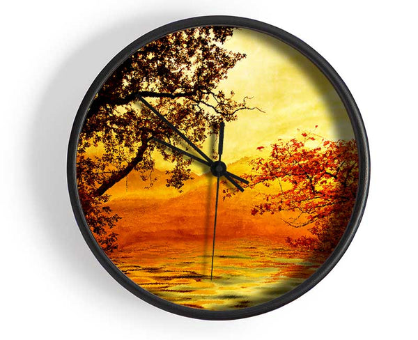 Ochre Lake Clock - Wallart-Direct UK