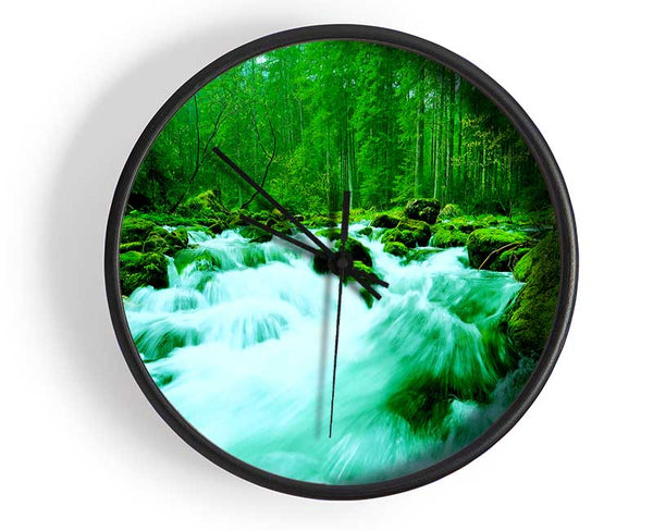 The Green Woodland River Clock - Wallart-Direct UK