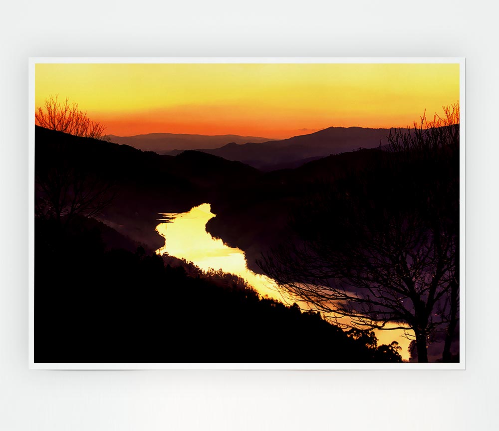 The Mountain River Print Poster Wall Art