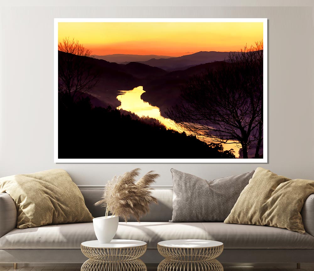 The Mountain River Print Poster Wall Art