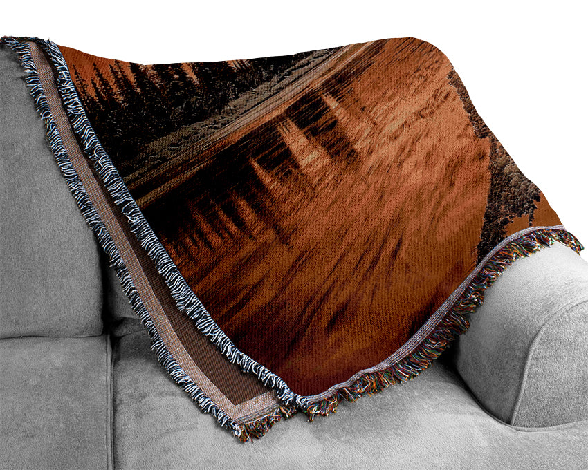 Stunning Golden Lake Woven Blanket