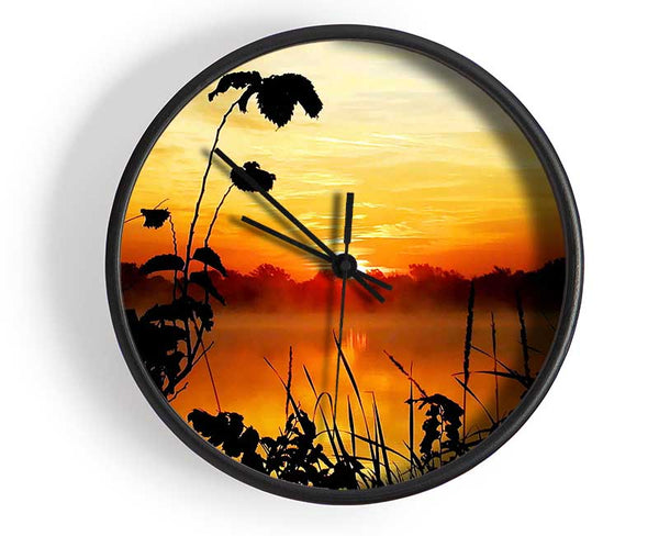 Sunset Lake Clock - Wallart-Direct UK