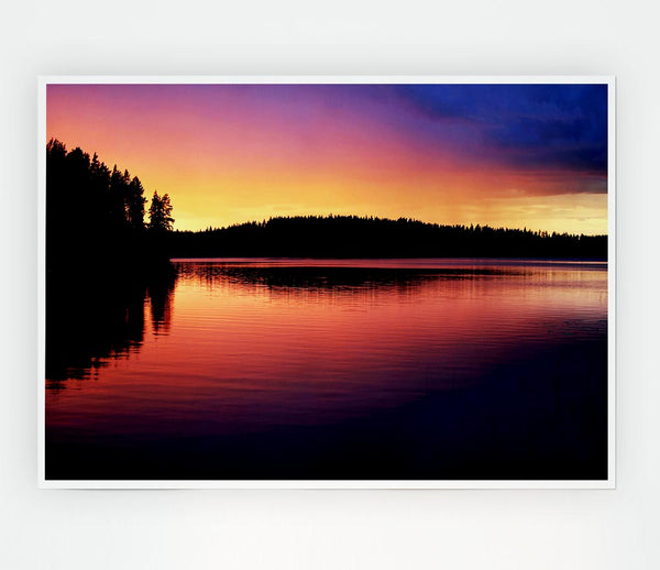 Tranquil River Reflections Print Poster Wall Art